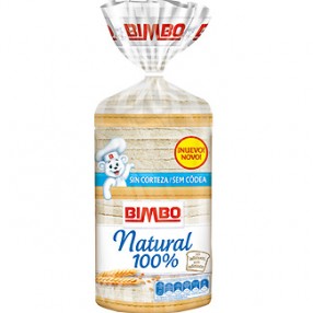 BIMBO pan de molde sin corteza natural 100 % 450 grs